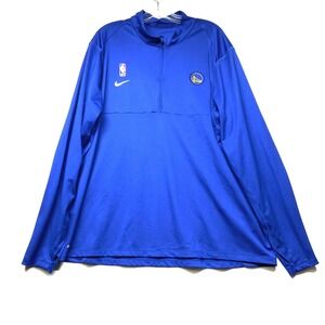 Nike Dri-Fit Golden State Warriors NBA Jacket Mens 2XL Navy Long Sleeve Half-Zip